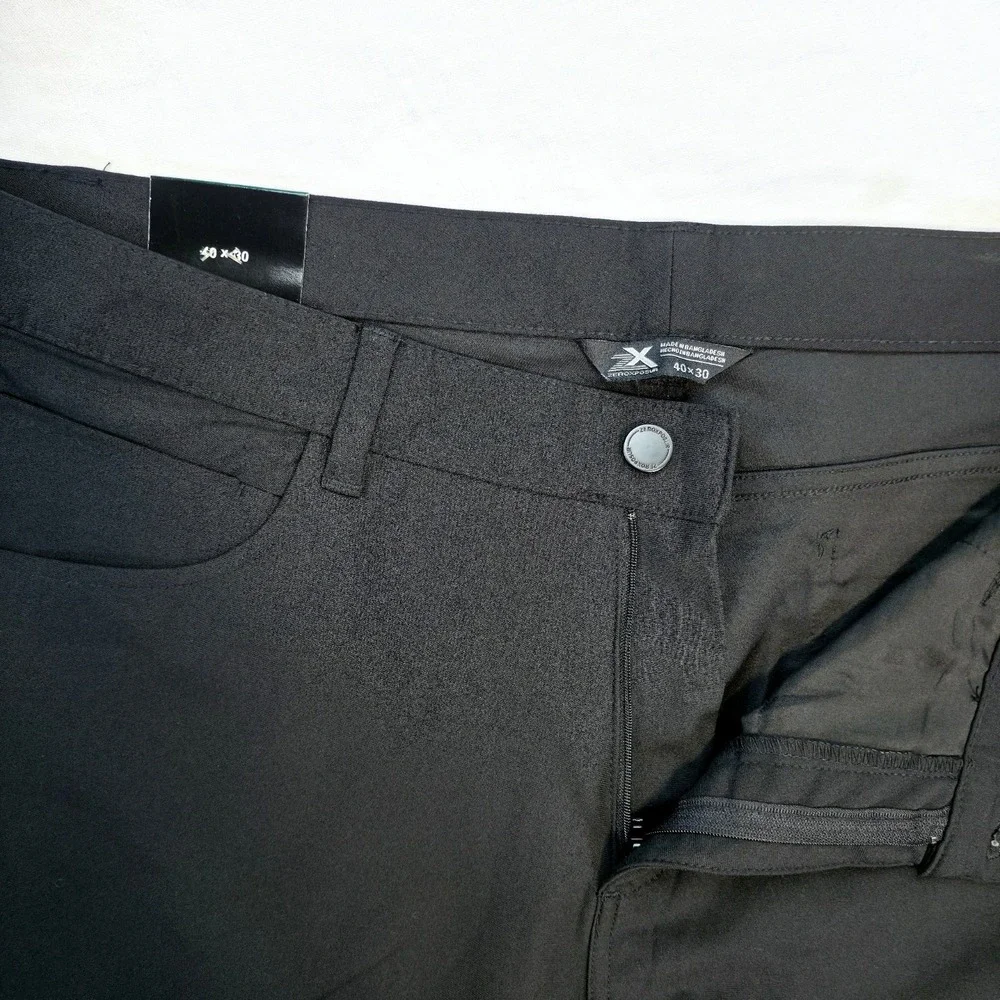 ZeroXposur Commuter Pants‎ Men 40X30 Black 4 Way Stretch Flat Front NEW $70